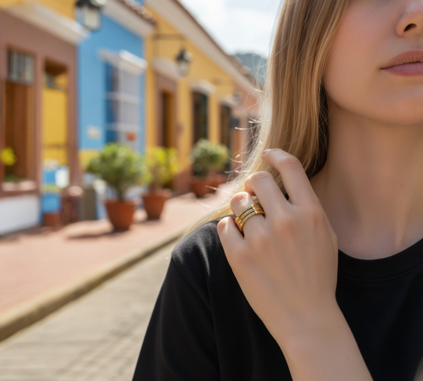 Lumière Crystal Stack Ring Set