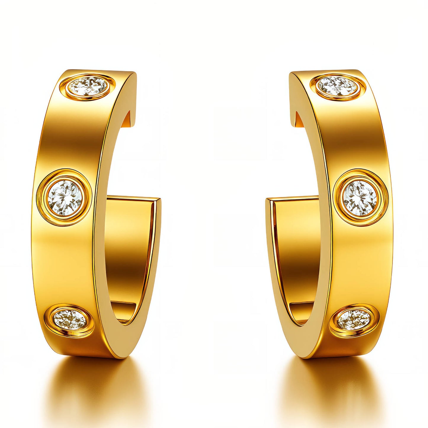Bezel Crystal Huggie