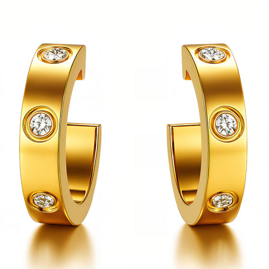Bezel Crystal Huggie