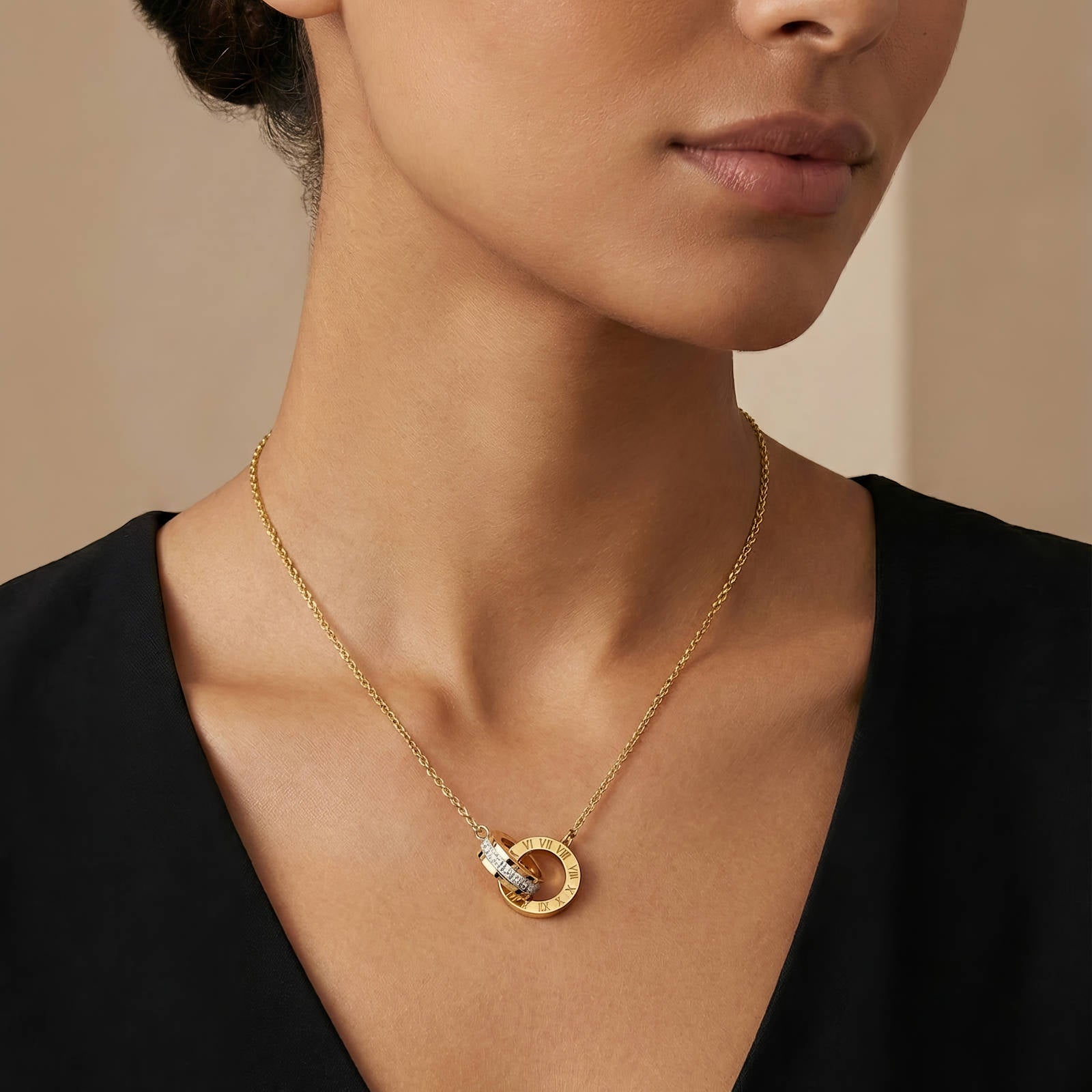Numerus Ring Necklace - Gold