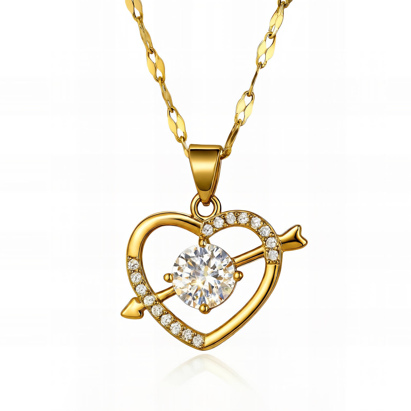 Cupid's Arrow Heart Necklace