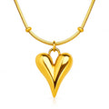 Waterproof Hypoallergenic Gold Plated Heart Pendant Necklace