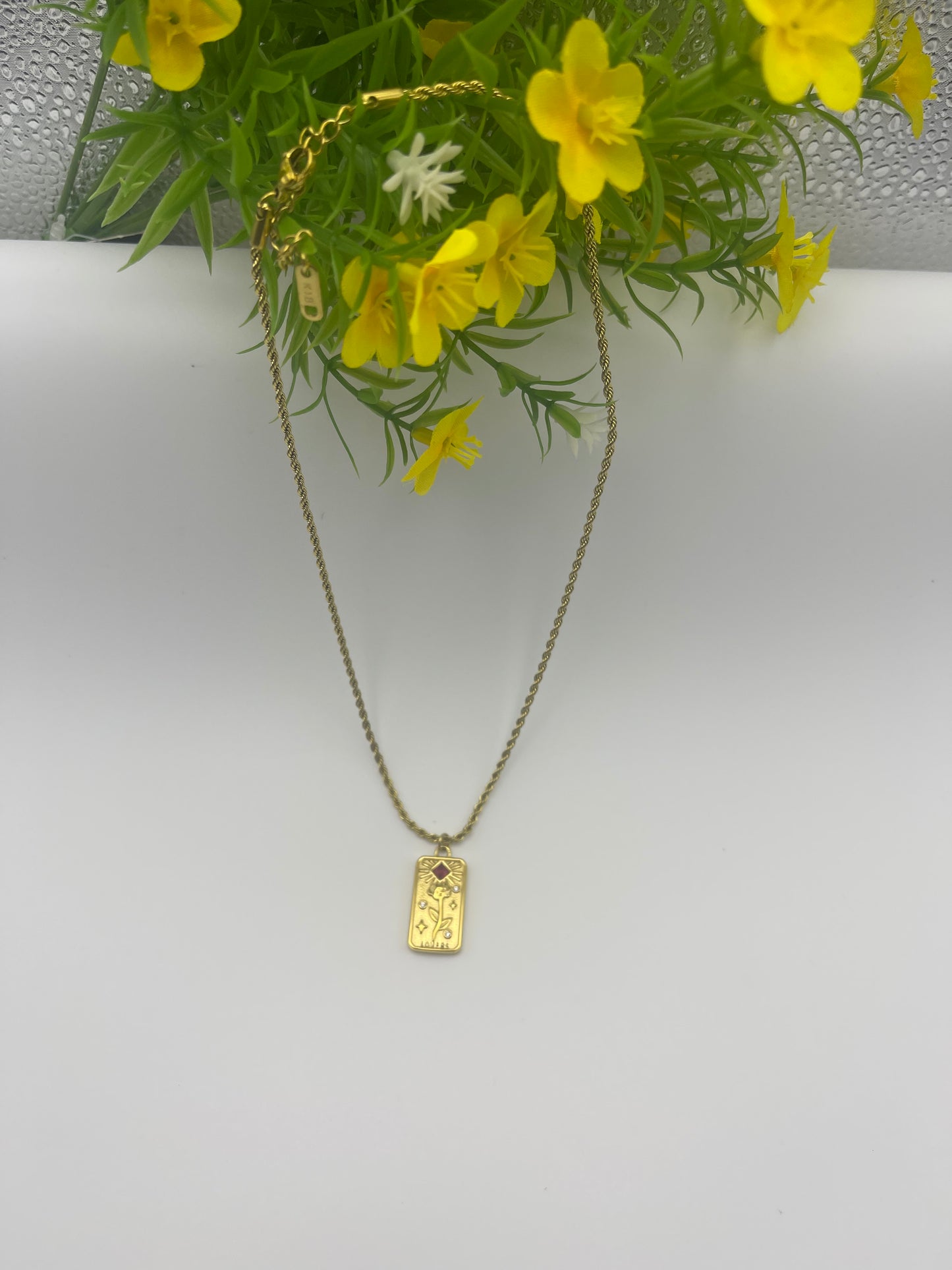 The Lovers  Rose Tag Necklace
