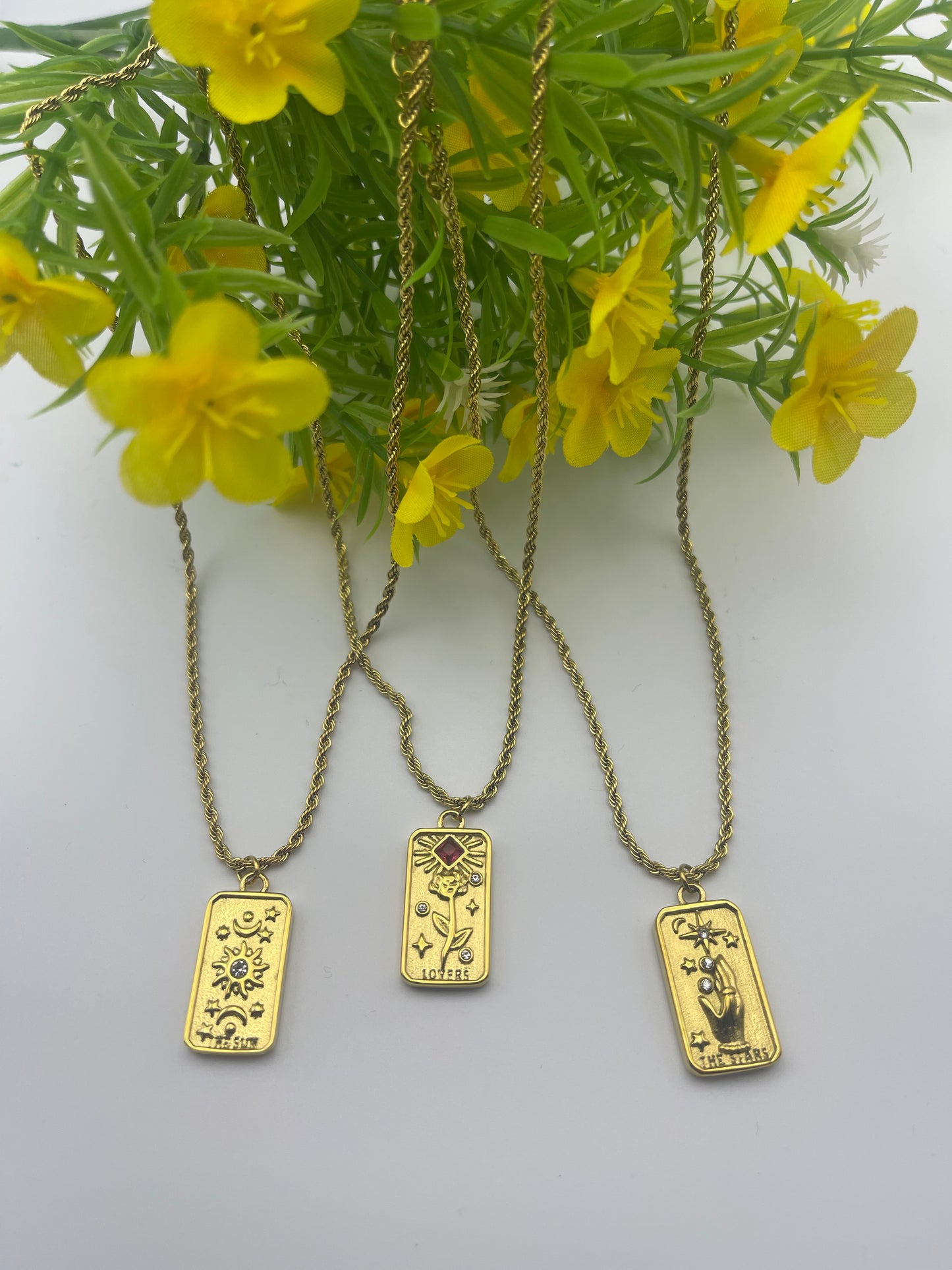 Celestial Sun Tag Necklace