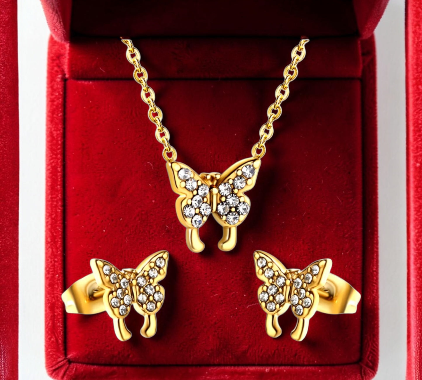 La Farfalla — Crystal Butterfly Jewellery Set