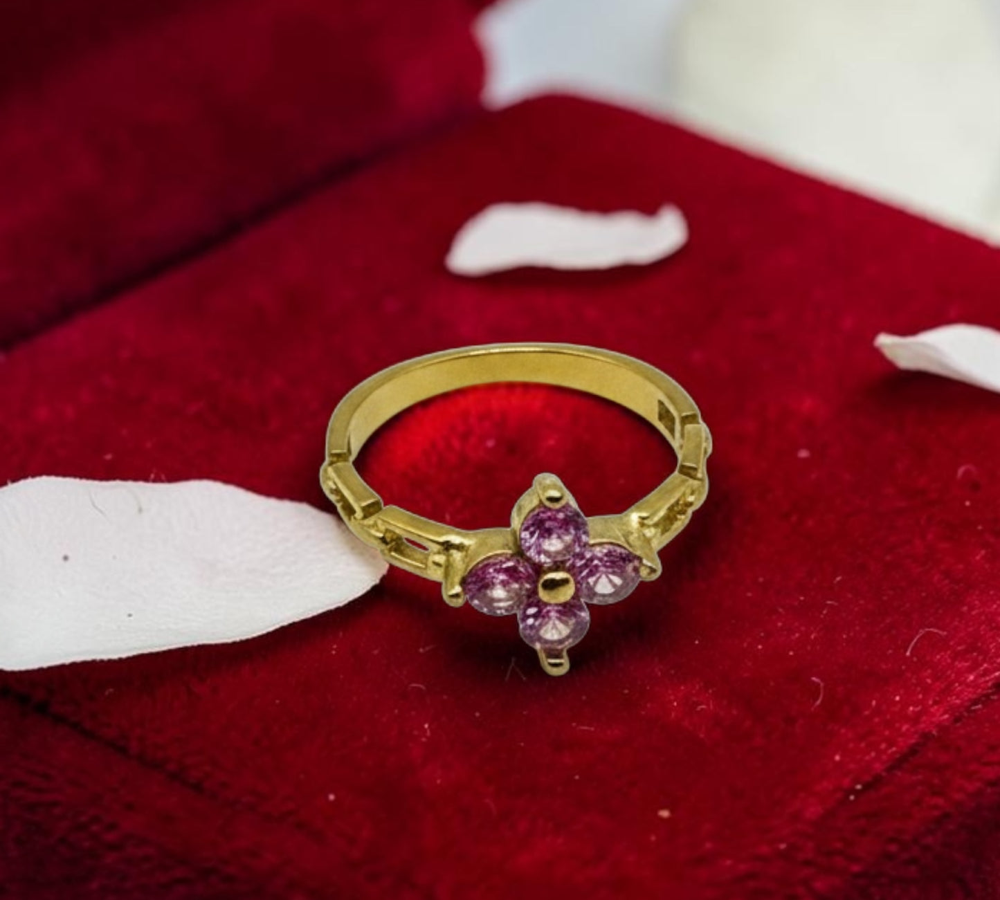 Celeste Pink Flower Ring