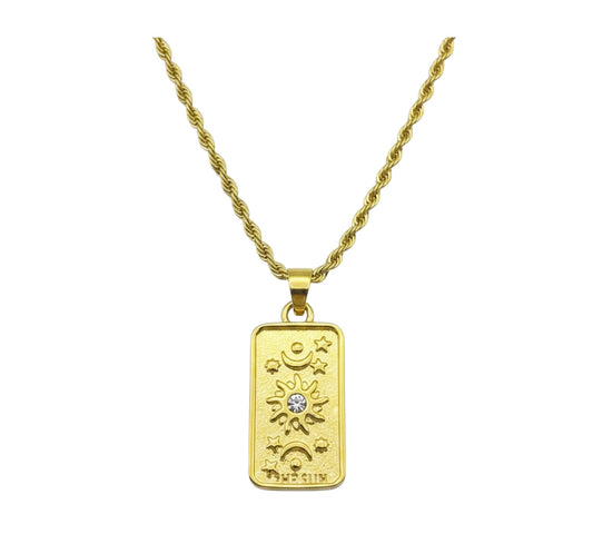 Celestial Sun Tag Necklace