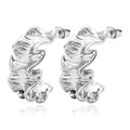 Waterproof Stainless Steel Sculptural Ruffled Hoop Earrings